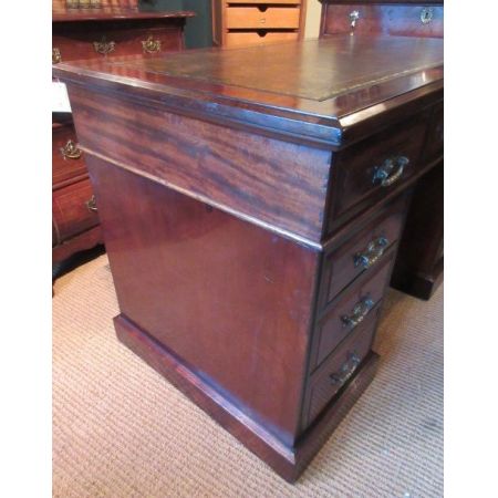 Antiker viktorianischer Pedestal Desk / Schreibtisch aus Mahagoni, englisch, ca 1880