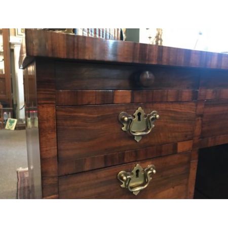 Antiker Twin Pedestal Desk / Schreibtisch aus Coromandel Holz, selten, ca 1890