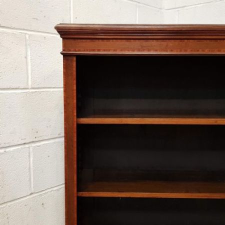 Antikes edwardian Mahagoni offenes Bücherregal um 1900