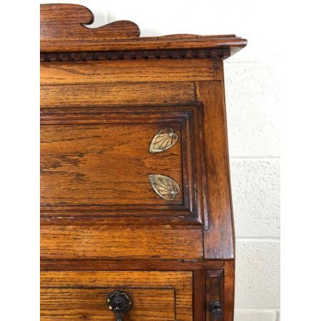 schmales antikes Fallfrontbureau Eiche