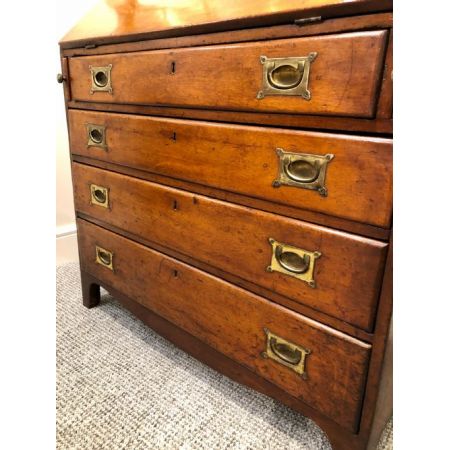 georgianisches Mahagonibureau mit Griffen im Militärstil antik