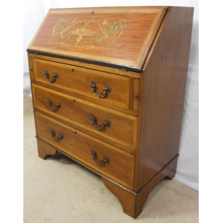 edwardian Intarsien inlay Mahagoni Schreibbureau