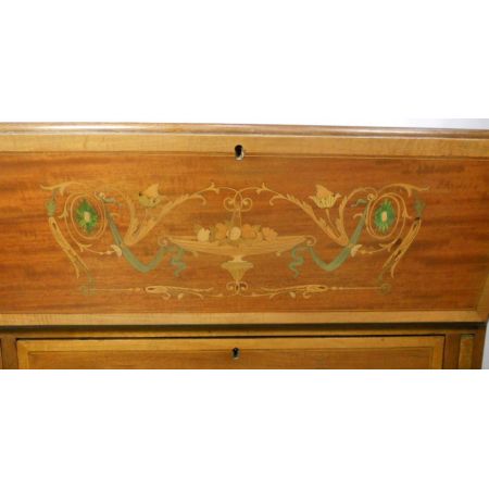 edwardian Intarsien inlay Mahagoni Schreibbureau