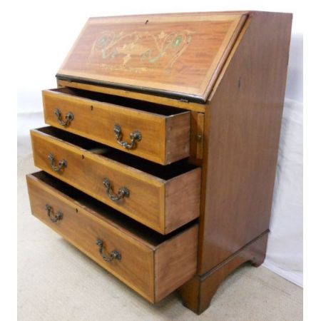 edwardian Intarsien inlay Mahagoni Schreibbureau