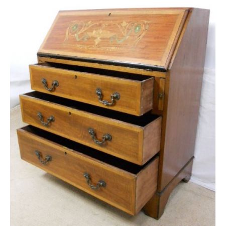 edwardian Intarsien inlay Mahagoni Schreibbureau