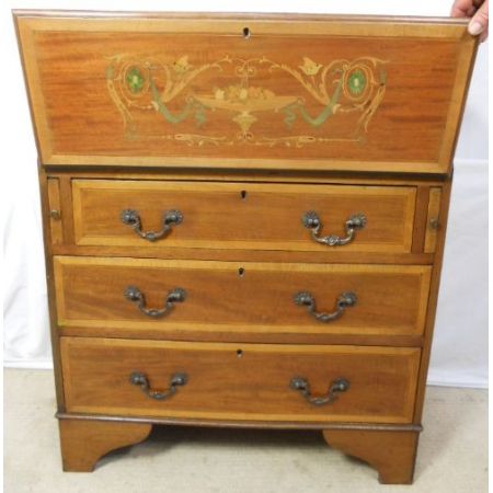 edwardian Intarsien inlay Mahagoni Schreibbureau