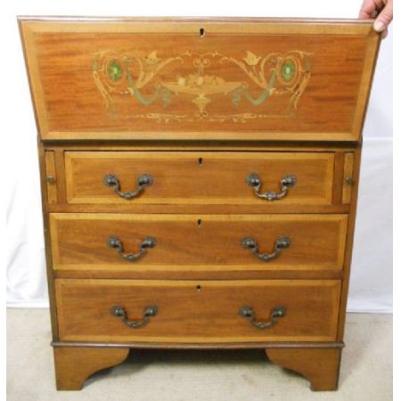 edwardian Intarsien inlay Mahagoni Schreibbureau