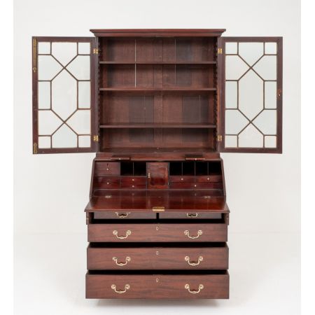 Mahagoni Massivholzschrank Sekretär Antik Georgianisch