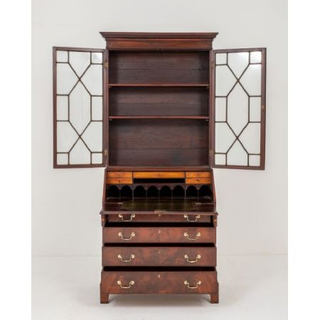 Mahagoni Massivholzschrank Sekretär Antik Georgianisch