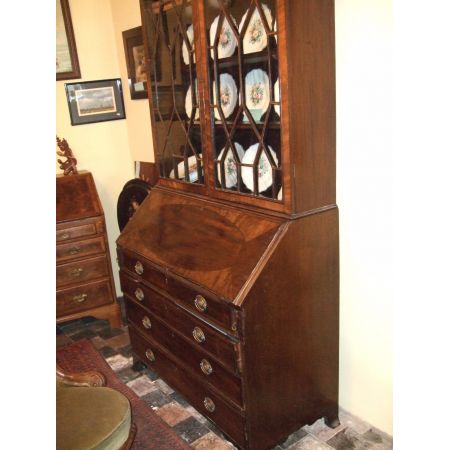 George III Sekretär mit eingebettetem Mahagoni Massivholzschrank Antik Georgianisch