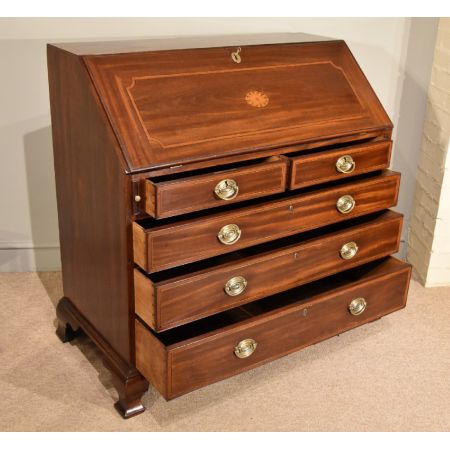 Mahagoni Eiche Massivholzschrank Sekretär Antik Georgianisch