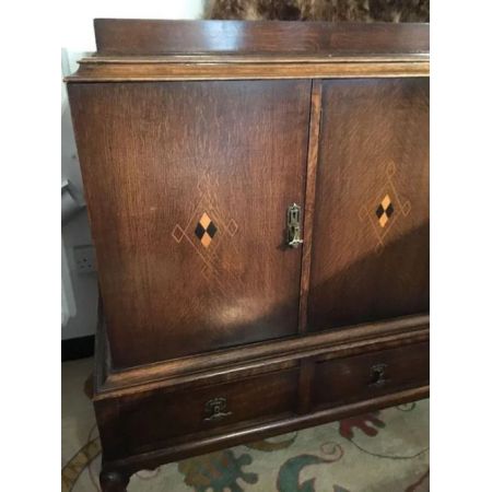 Antikes Art Déco Sideboard / Seitenschrank aus Eiche, ca 1920