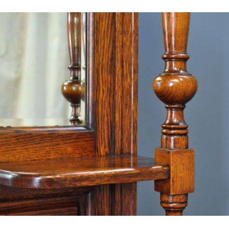 großes antike viktorianische geschnitztes Eichen Sideboard mit Spiegel 