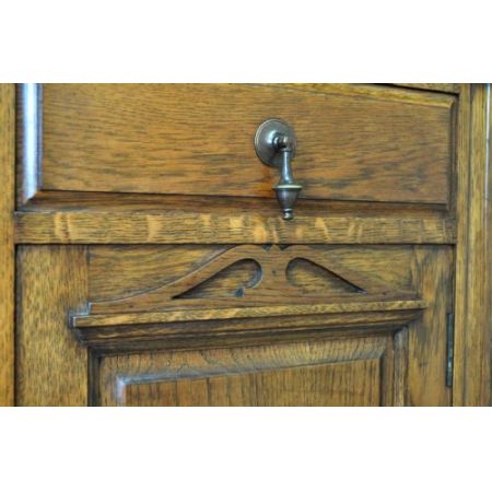 großes antike viktorianische geschnitztes Eichen Sideboard mit Spiegel 