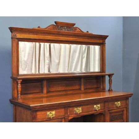 großes schottisches antikes viktorianisches geschnitztes Eichenrückseiten-Sideboard