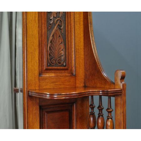 großes antikes viktorianisches stark geschnitztes Spiegel-Sideboard aus Eichenholz