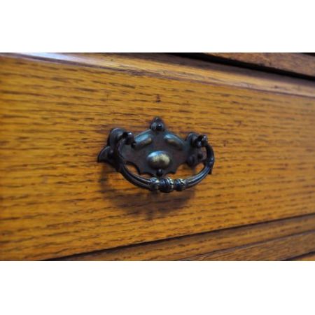 großes antikes viktorianisches stark geschnitztes Spiegel-Sideboard aus Eichenholz