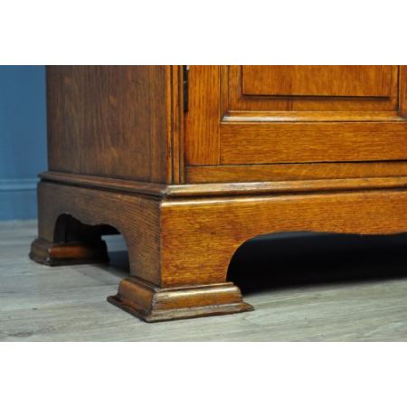 großes antikes viktorianisches stark geschnitztes Spiegel-Sideboard aus Eichenholz