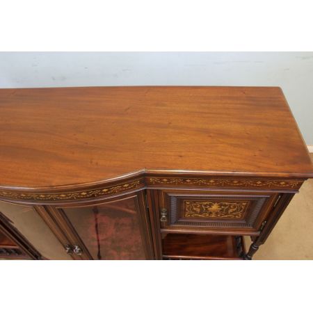 Antikes Mahagonibogen-Sideboard mit Intarsien