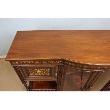 Antikes Mahagonibogen-Sideboard mit Intarsien