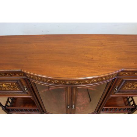 Antikes Mahagonibogen-Sideboard mit Intarsien