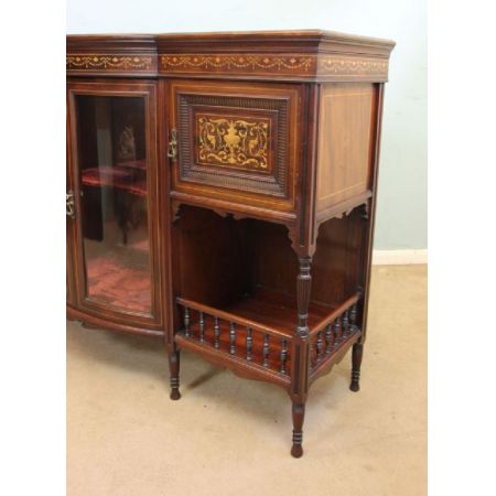 Antikes Mahagonibogen-Sideboard mit Intarsien