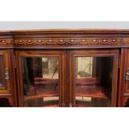 Antikes Mahagonibogen-Sideboard mit Intarsien