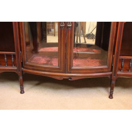 Antikes Mahagonibogen-Sideboard mit Intarsien