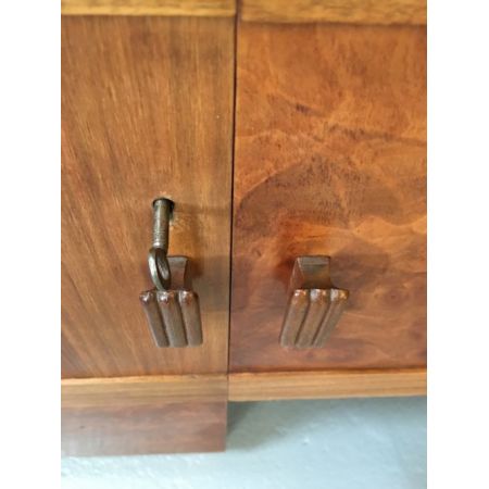 Antikes Mahagonibogen-Sideboard mit Intarsien