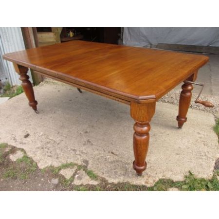 Ausziehbarer Esstisch aus viktorianischer goldener Eiche antik