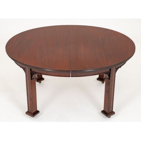 Ausziehbarer ovaler Mahagoni-Esstisch antik
