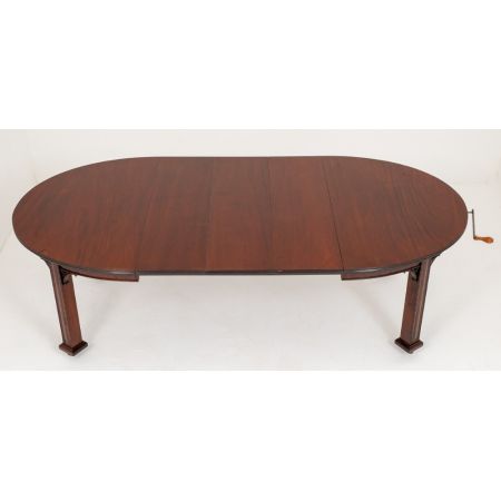 Ausziehbarer ovaler Mahagoni-Esstisch antik