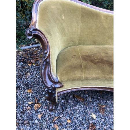 Großes Doppelend-Sofa antik viktorianisch Palisanderholz