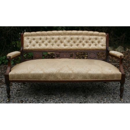Salon Garnitur Sofa mit zwei Stühlen antik Palisanderholzmöbel edwardianisch