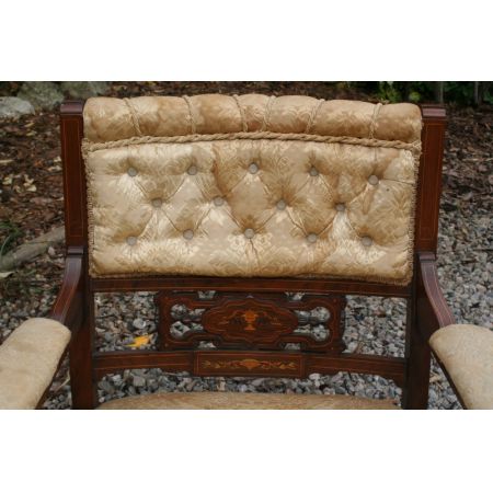 Salon Garnitur Sofa mit zwei Stühlen antik Palisanderholzmöbel edwardianisch
