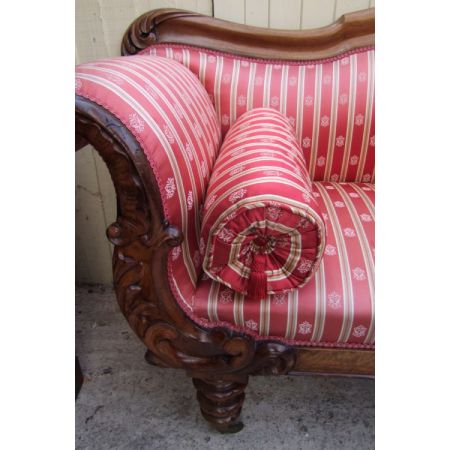 Sofa aus Mahagoni-Holz Massivholzsofa antik aus dem 19. Jahrhundert