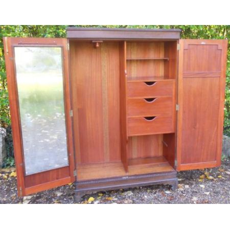 Einbauschrank Mahagoni Massivholzschrank von waring & gillow, antik ca. 1910