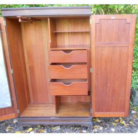 Einbauschrank Mahagoni Massivholzschrank von waring & gillow, antik ca. 1910