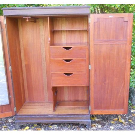 Einbauschrank Mahagoni Massivholzschrank von waring & gillow, antik ca. 1910