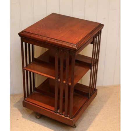 Drehbares Bücherregal aus Mahagoni