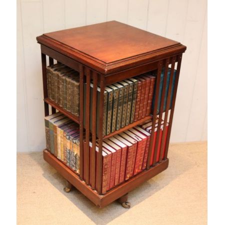 Drehbares Bücherregal aus Mahagoni