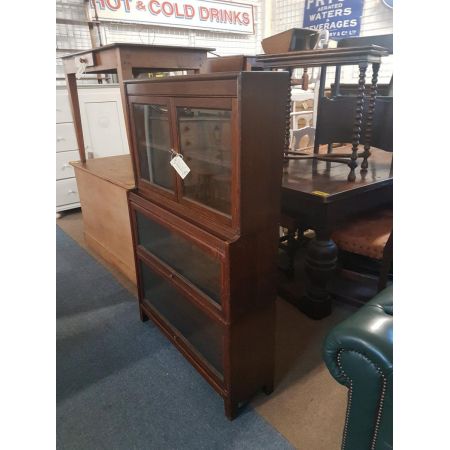 antik Bücherregal stapelbar aus massivem Eichenholz 