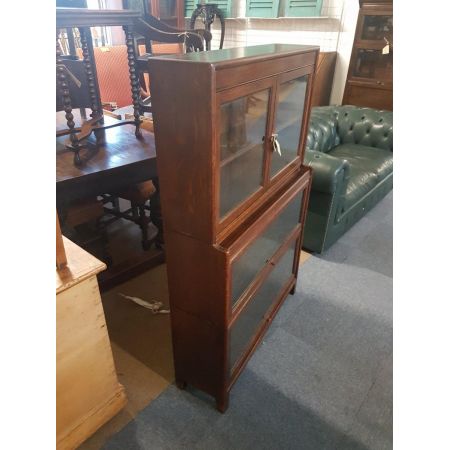 antik Bücherregal stapelbar aus massivem Eichenholz 