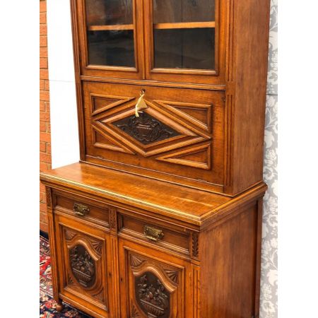 Bücherregal aus massiver Eiche im viktorianischen Stil 