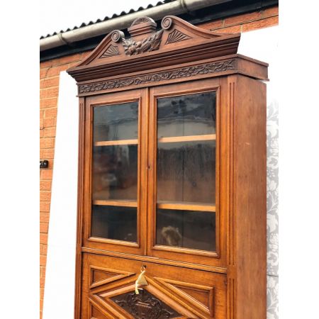 Bücherregal aus massiver Eiche im viktorianischen Stil 