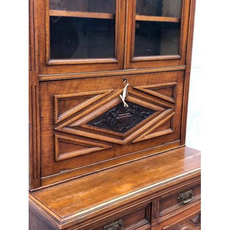 Bücherregal aus massiver Eiche im viktorianischen Stil 