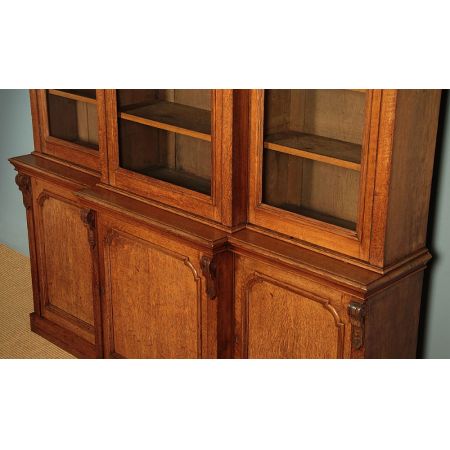 Bibliothek, Bücherregal aus blasser Eiche 1860, antik