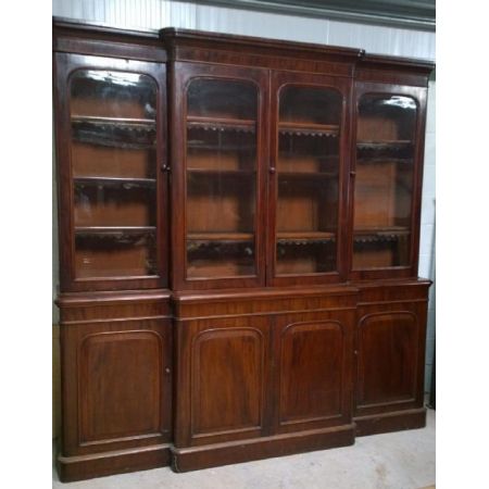 Antikes 4-türiges Bücherregal aus Mahagoni aus dem 19. Jahrhundert