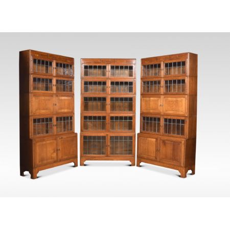 Satz von drei Art-Deco-Bücherregalen aus Eiche