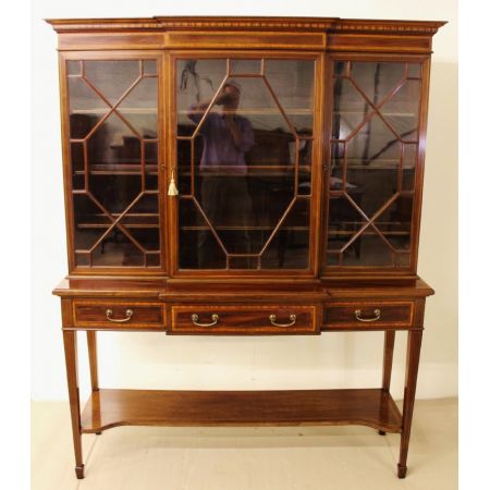 Antikes Mahagoni Bücherregal Massivholz ca 1900